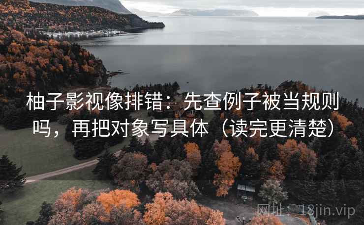 柚子影视像排错：先查例子被当规则吗，再把对象写具体（读完更清楚）