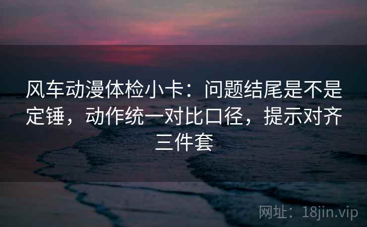 风车动漫体检小卡：问题结尾是不是定锤，动作统一对比口径，提示对齐三件套