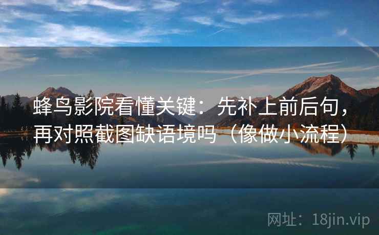 蜂鸟影院看懂关键：先补上前后句，再对照截图缺语境吗（像做小流程）