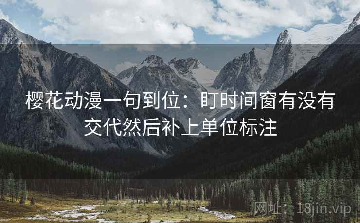 樱花动漫一句到位：盯时间窗有没有交代然后补上单位标注